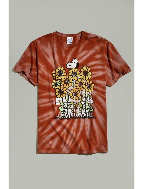 Urban Outfitters Snoopy Sunflowers Tie-Dye Tee