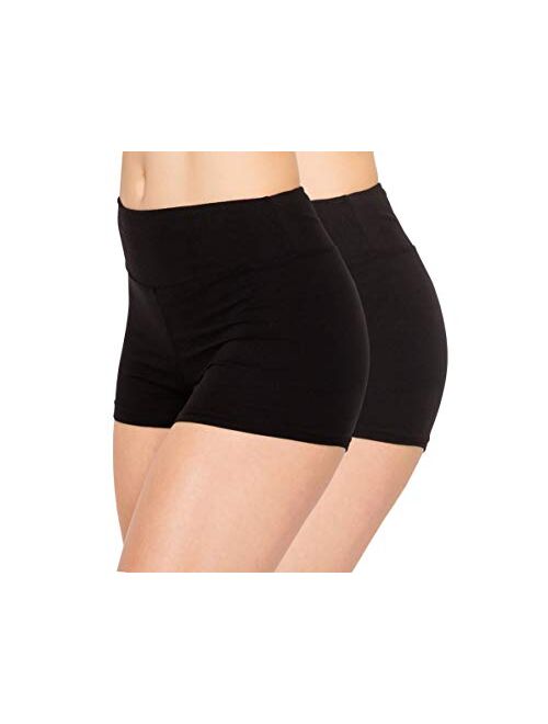 ALWAYS Women Workout Yoga Shorts - Premium Buttery Soft Solid Stretch Cheerleader Running Dance Volleyball Short Pants