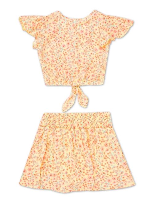 Speechless Big Girls Floral Scooter Dress with Skirt and Hair Accessory, 3 Piece Set
