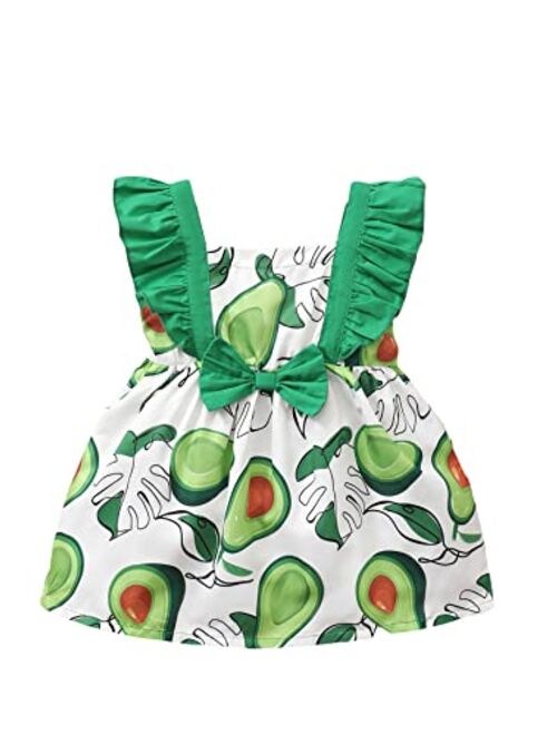 Yixius Twins Bodysuit, Baby Brother Sister Family Matching Outfits Infant Boys Girls Ruffled Sleeve Avocado Romper Summer Clothes