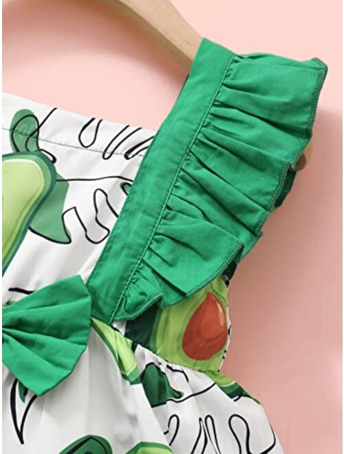 Yixius Twins Bodysuit, Baby Brother Sister Family Matching Outfits Infant Boys Girls Ruffled Sleeve Avocado Romper Summer Clothes