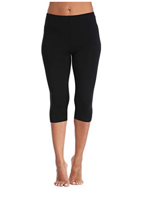 Kotii Women's Lightweight Soft Capri Leggings Crop Leggings 3/4 Stretch Yoga Pants