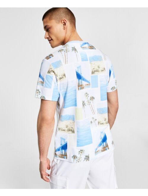 INC International Concepts Men's City Grid Print T-Shirt, Created for Macy's