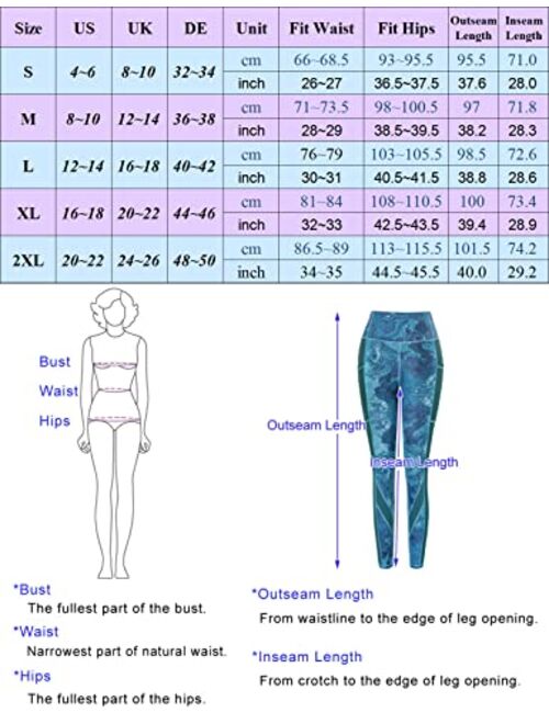 JACK SMITH Women's High Waist Pattern Leggings Tummy Control Yoga Pants with Pockets for Women Full Length