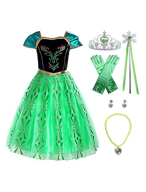 ReliBeauty Girls Princess Costume Dress up, Apple Green