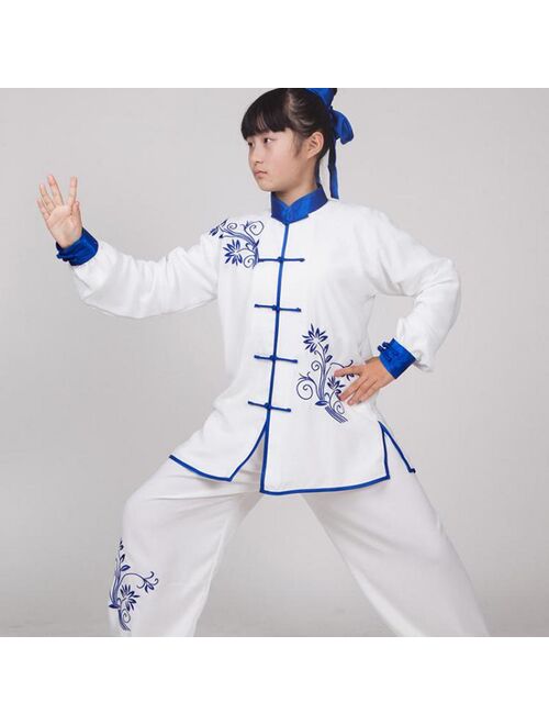 DIDUQIPAO Boy And Girl Oriental Tai Chi Suit Chinese Style Kung Fu Wushu Martial Arts Uniform Performance Jacket Pants Exercise Clothing