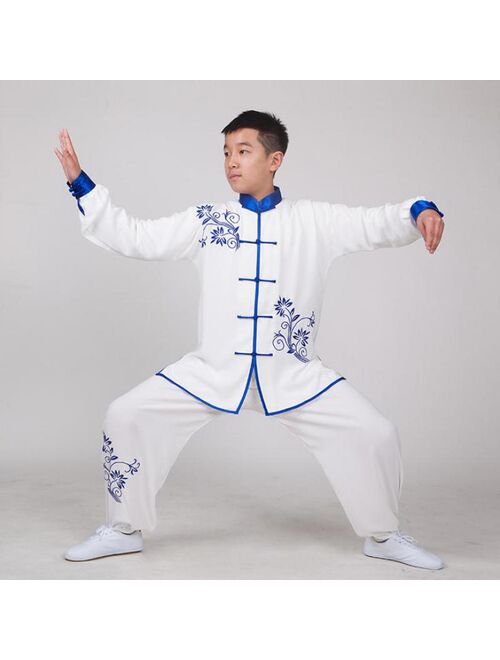 DIDUQIPAO Boy And Girl Oriental Tai Chi Suit Chinese Style Kung Fu Wushu Martial Arts Uniform Performance Jacket Pants Exercise Clothing