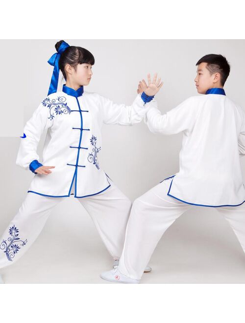DIDUQIPAO Boy And Girl Oriental Tai Chi Suit Chinese Style Kung Fu Wushu Martial Arts Uniform Performance Jacket Pants Exercise Clothing