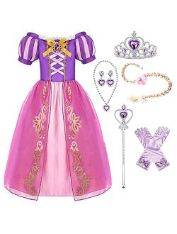 GJDAMFD Little Girls Princess Dresses Costumes Purple Princess Dresses for Girls