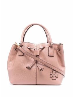 logo-patch leather tote bag