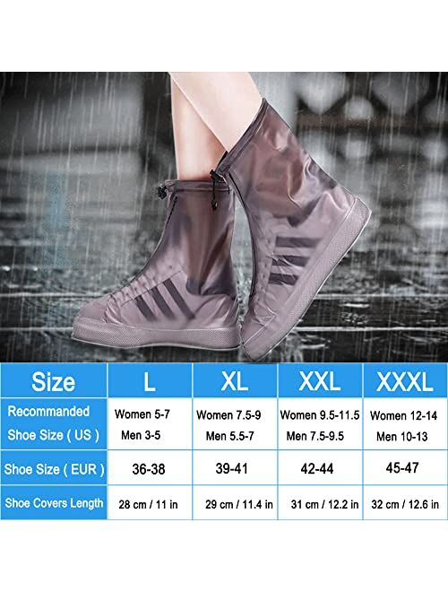Shiwely Waterproof Shoe Covers Sand Control Non-Slip Shoes Cover Reusable Rain Snow Boots Overshoes for Cycling Outdoor Camping Fishing Garden Travel Women Men