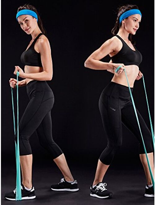 Neleus Women's Tummy Control High Waist Capri Running Leggings Yoga Pants with Pocket