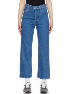 Blue Ribcage Straight Ankle Jeans