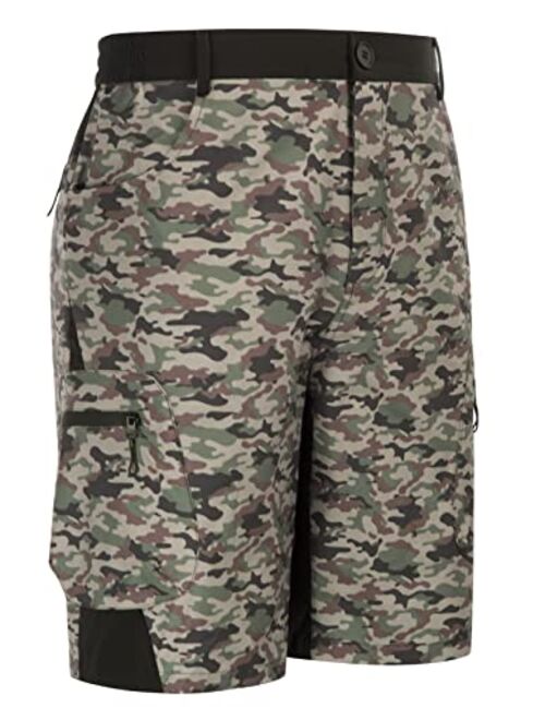 JACK SMITH Men's Cargo Hiking Shorts UPF 50+ Camo Water Resistant Quick Dry Outdoor Shorts Elastic Waist with 5 Pockets S-XXL