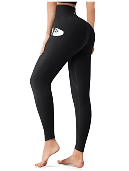 UUE Leggings with Pockets for Women Tummy Control Workout Running Yoga Leggings, High Waisted 4 Way Stretch Yoga Pants