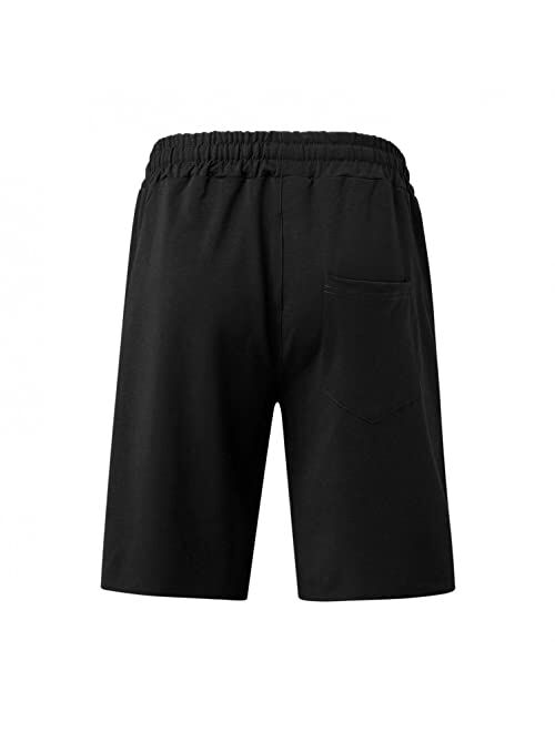 Tavorpt Mens Shorts Casual, Men's Shorts Casual Classic Fit Drawstring Summer Gym Shorts Mens Shorts with Elastic Waist and Pockets