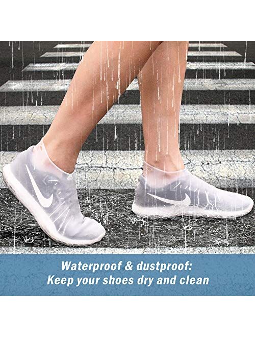 LEGELITE Reusable Silicone Waterproof Shoe Covers, No-Slip Silicone Rubber Shoe Protectors for Kids,Men and Women