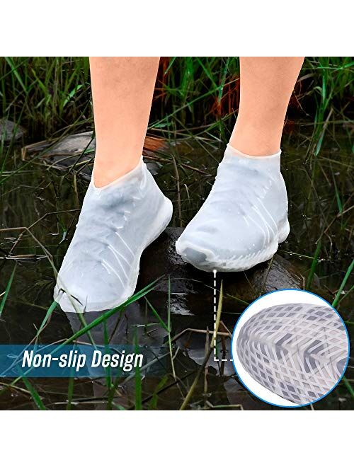 LEGELITE Reusable Silicone Waterproof Shoe Covers, No-Slip Silicone Rubber Shoe Protectors for Kids,Men and Women