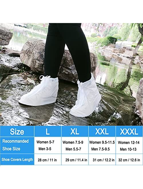 WFDEJX Waterproof and Antiskid Shoe Covers, Reusable Portable Easy-to-wear Rain Shoe Cover, Mens and Womens Outdoor Shoes Protective Cover