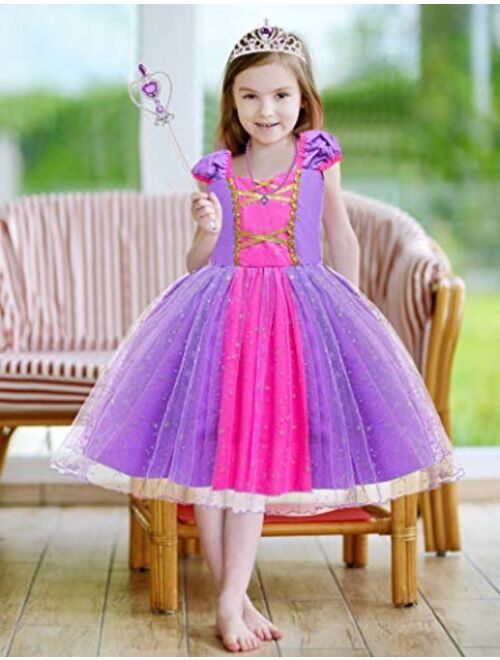 G.C Princess Costume Dress for Little Girls Fancy Birthday Cosplay Party Dress up