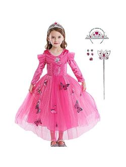 iTVTi Girls Princess Fancy Dress Up Children Long Sleeve Halloween Party Costume