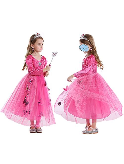 iTVTi Girls Princess Fancy Dress Up Children Long Sleeve Halloween Party Costume