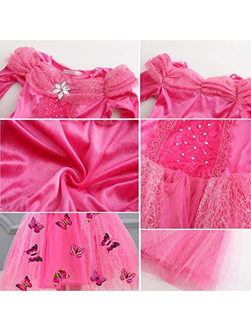 iTVTi Girls Princess Fancy Dress Up Children Long Sleeve Halloween Party Costume