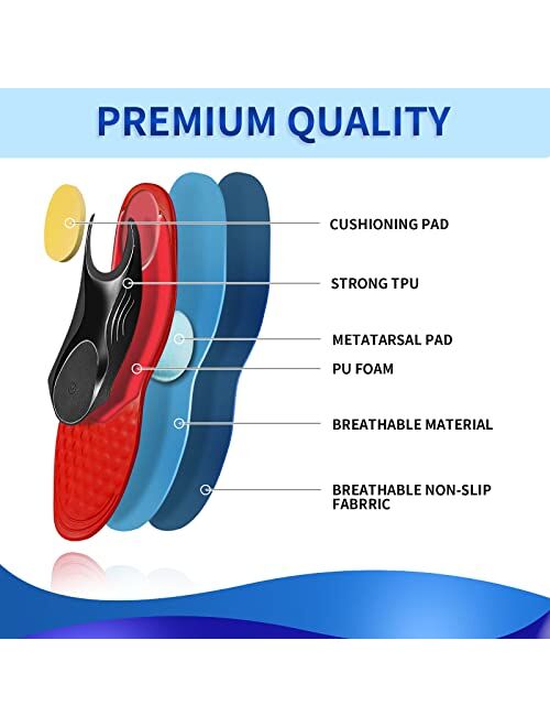 DACAT Orthotic Flat Feet Arch Support Insoles - Metatarsal Orthotic Insoles Arch Supports Inserts for Metatarsalgia, Plantar Fasciitis, Forefoot Pain - Mortons Neuroma In