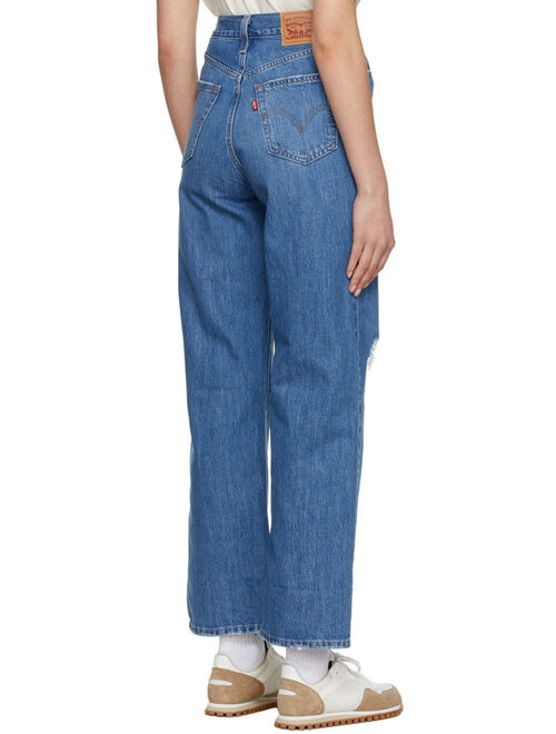 Levi's Blue High-Waisted Straight Jeans
