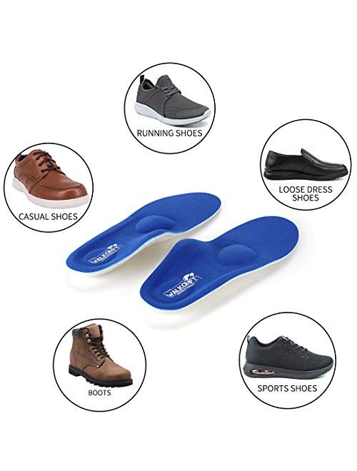 Walkomfy Full Length Orthotic Inserts Arch Support Insole, Insert for Flat Feet,Plantar Fasciitis,Feet Pain,Insoles for Men & Women