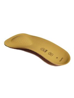 Emsold Ultra Thin Orthotic with Metatarsal Pad and Deep Heel Cup Semi-Rigid Arch Support Insole for Men and Women Relieves Pain from Plantar Fasciitis, Mortons Neuroma an