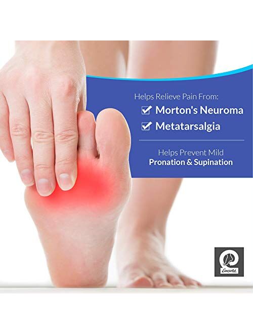 Emsold Ultra Thin Orthotic with Metatarsal Pad and Deep Heel Cup Semi-Rigid Arch Support Insole for Men and Women Relieves Pain from Plantar Fasciitis, Mortons Neuroma an
