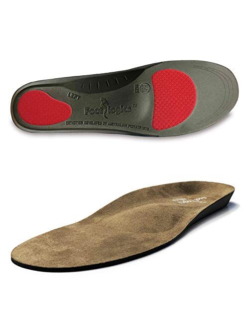 Foot logics Footlogics Full-Length Orthotic Shoe Insoles with Built-in Raise for Heel Pain, Heel Spurs, Achilles Tendonitis, Ball of Foot Pain - Plantar Fasciitis, Pair