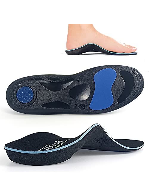 PCSsole Orthotic High Arch Support Insoles, Comfort Sport Insert for Flat Feet, Plantar Fasciitis, Feet Pain, Foot Valgus, Over Pronation for Men and Women