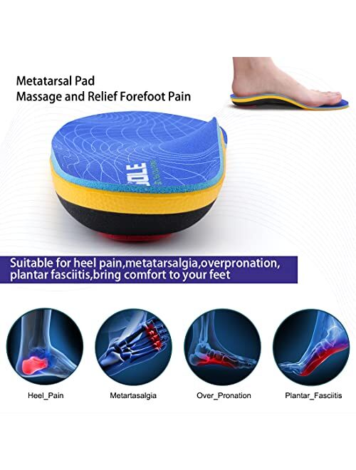 VALSOLE Plantar Fasciitis Insoles for Men and Women Arch Supports Orthotics Shoe Inserts, Relieve Flat Feet, High Arch, Foot Pain