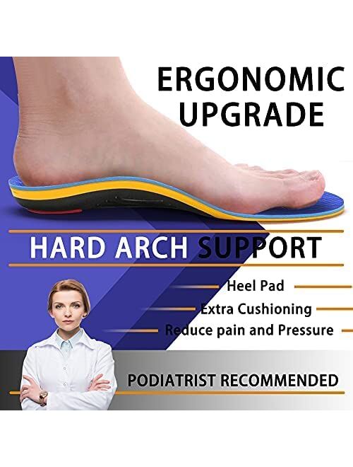 VALSOLE Plantar Fasciitis Insoles for Men and Women Arch Supports Orthotics Shoe Inserts, Relieve Flat Feet, High Arch, Foot Pain