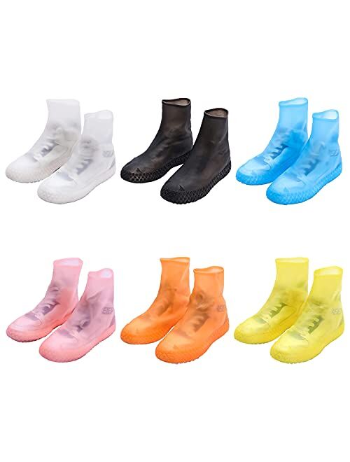 SLSNATFOUND Waterproof Men Women's Rain Shoe Covers, Reusable Foldable Overshoes, Resistant Rain Ankle high top Boots Non-Slip Washable Protection