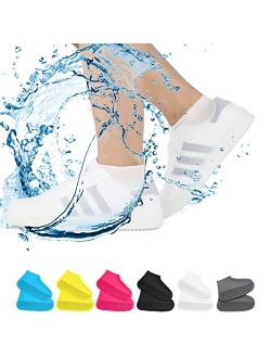 VBoo Waterproof Shoe Covers, Non-Slip Water Resistant Overshoes Silicone Rubber Rain Shoe Cover Protectors for Kids, Men, Women