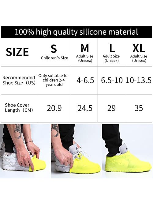 WHYJJQIAN Waterproof Silicone Shoe Cover,Reusable Non Slip Rubber Rain Shoe Cover Unisex Shoe Protectors Outdoor with Non-slip Sole for Rainy and Snowy
