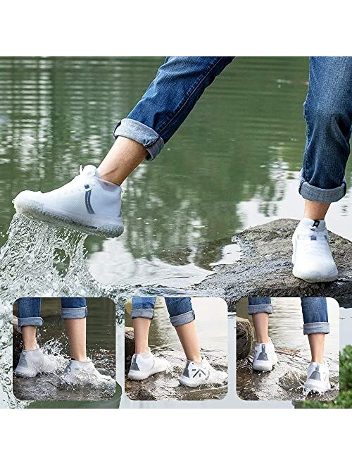 WHYJJQIAN Waterproof Silicone Shoe Cover,Reusable Non Slip Rubber Rain Shoe Cover Unisex Shoe Protectors Outdoor with Non-slip Sole for Rainy and Snowy