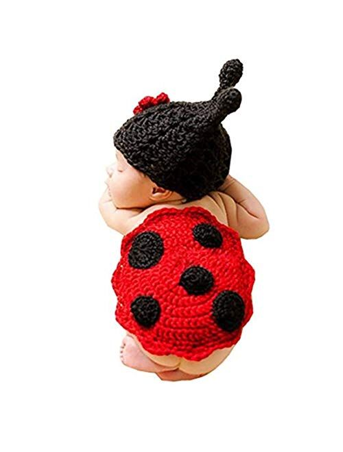 Vedory Newborn Baby Photography Props Boy Girls Photo Shoot Props Outfits Crochet Knitted Costume Unisex Cute Infant Hat Pants