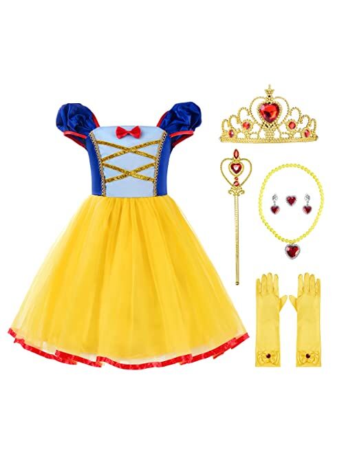 ReliBeauty Girls Elastic Waist Backless Princess Dress Costume