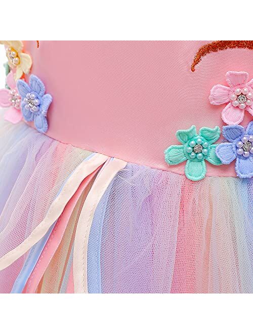 YOJOJOCO Princess Unicorn Dress Up for Little Girls Birthday Dresses Party Unicorn Costumes Halloween