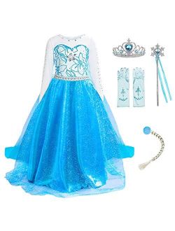 guest dream Princess Costume for Girls Toddler Princess Dresses Up Party Halloween Christmas Cosplay with Accessories