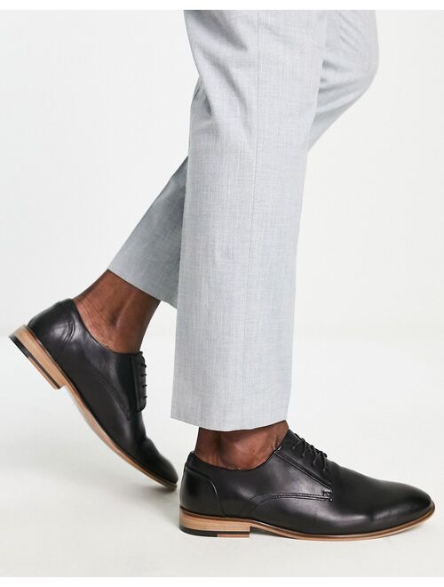 ASOS DESIGN lace up derby shoes in black leather