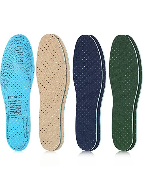 Sintege 3 Pairs Breathable Shoe Insoles Inserts Ultra-Soft Cushioning Walking Comfort Insoles Double-Layer Latex Foam Perforated Insoles Replacement Insoles for Men 7-11 
