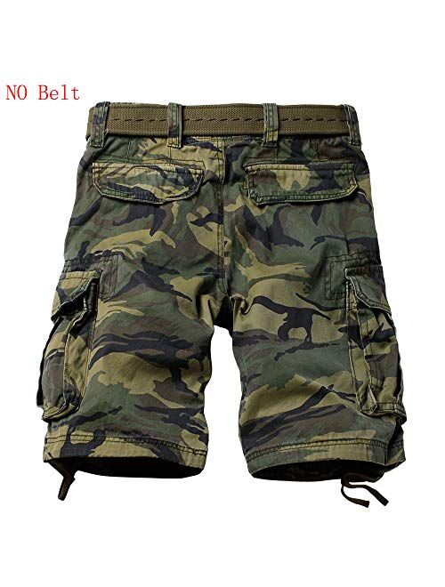 AKARMY Men's Cargo Shorts Relaxed Fit Camo Short Outdoor Multi-Pocket Cotton Work Casual Shorts