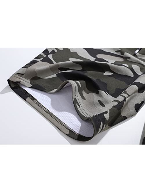 Boisouey Mens Shorts Casual Drawstring Zipper Pockets Elastic Waist