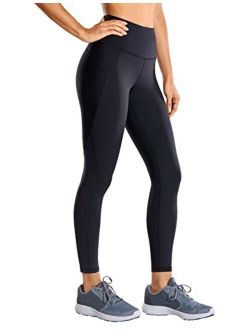 Women's Hugged Feeling Compression Running Leggings 25 Inches - Non See-Through Thick Training Tights Workout Pants