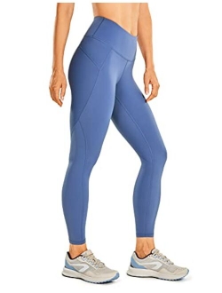 Women's Hugged Feeling Compression Running Leggings 25 Inches - Non See-Through Thick Training Tights Workout Pants